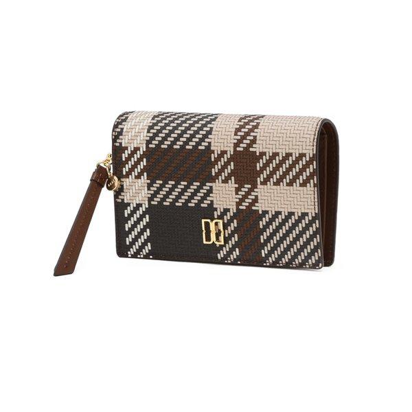 ブラウンチェックレザーミディアムウォレットDCWA6E203_s