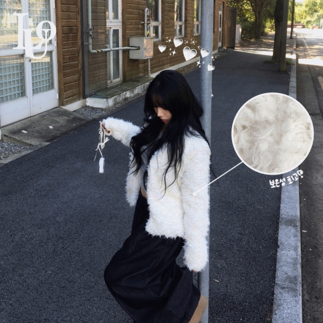 [モンシリ / モデル所持アイテム] 初冬まで~~ ふわふわの保温性最高！ ツーウェイアンバランス冬カーディガンボアジャンパー