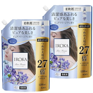 IROKA 柔軟剤 ピュアフリージア つめかえ 1200ml×2