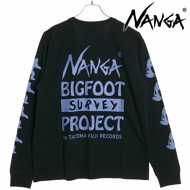 コラボ タコマフジレコード ビッグフットサーベイプロジェクトロゴ ロングスリーブティー [CW2441-1G003-Z] メンズ トップス カットソー 長袖Tシャツ 30周年限定 日本製 BLACK