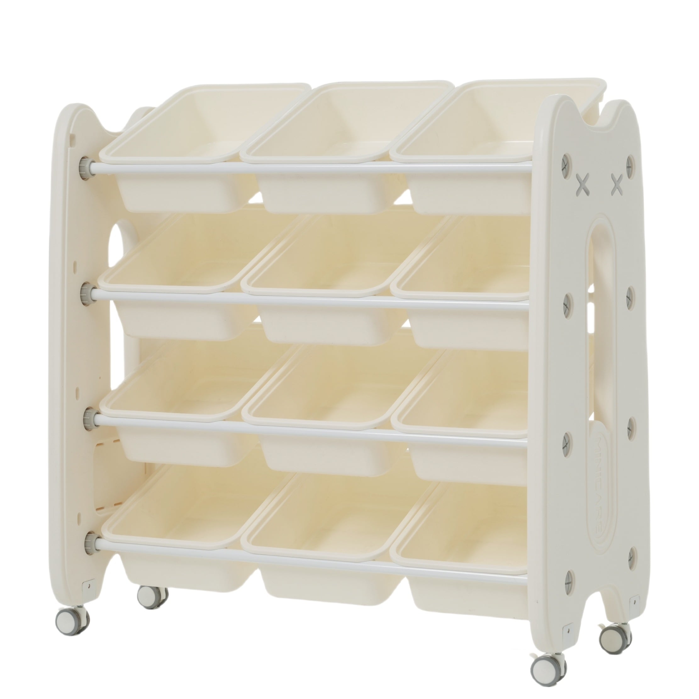[国内即発送]220おもちゃ収納 4段 子ども 大容量 収納ラック インナーボックス付 子供部屋 ラック 棚 コンパクト 小物収納 かわいい 片付けが身につく知育家具