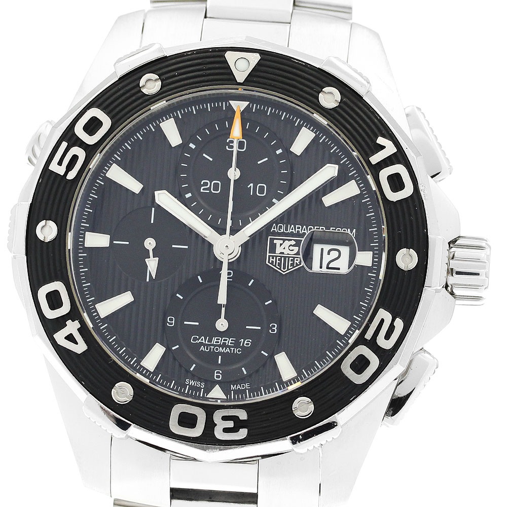 タグホイヤー TAG HEUER CAJ2110 アクアレーサー デイト クロノグラフ 自動巻き メンズ 保証書付き_903198【中古】