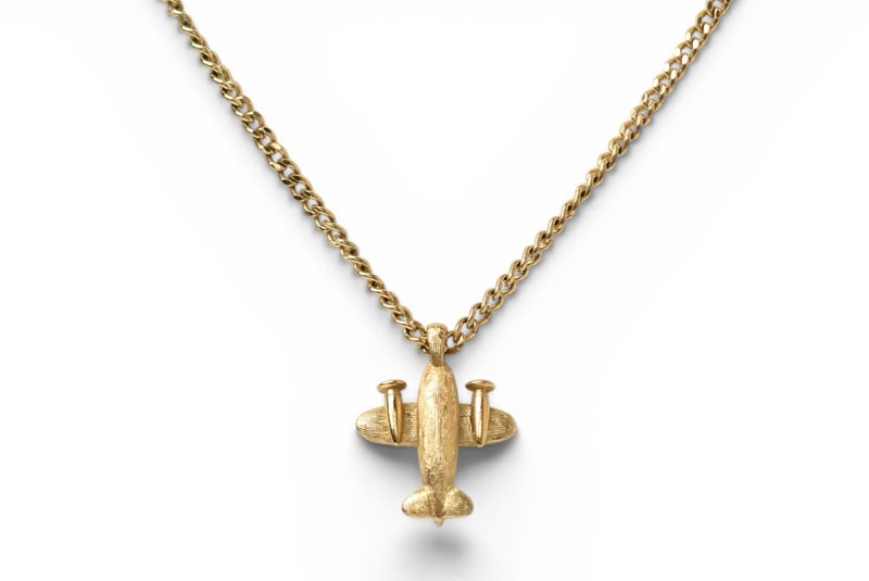 ジバンシィ ネックレス ヴィンテージ GIVENCHY/ジバンシー チョーカー 飛行機モチーフ/ゴールド ユニセックス【中古】
