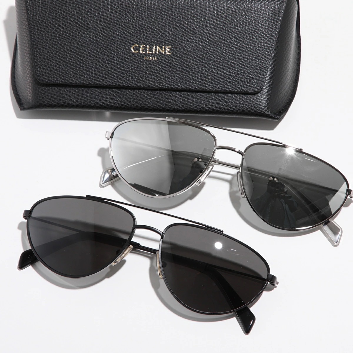CELINE セリーヌ サングラス CL40077U メンズ ティアドロップ型 フルリム メタルフレーム ロゴ マット メガネ 眼鏡 アイウェア カラー2色