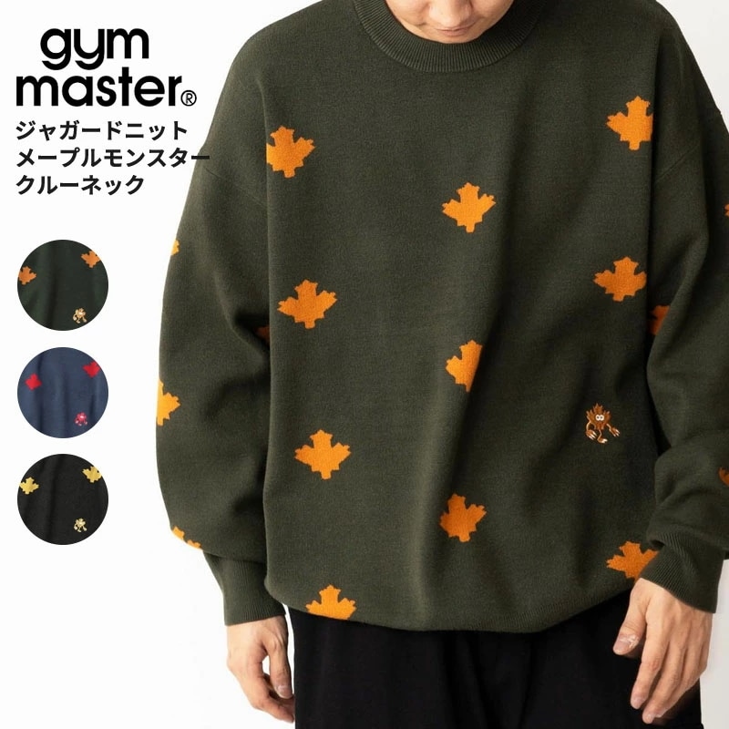 ジムマスター メンズ レディース セーター gym master ジャガードニット メープルモンスター クルーネック トップス G621799
