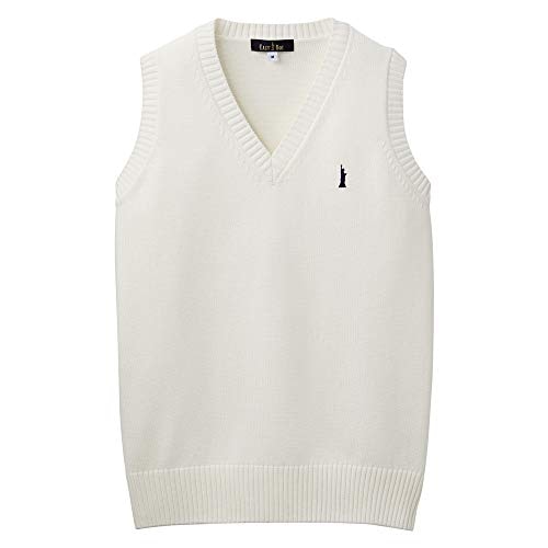 [EASTBOY] 2nd 綿混ベスト 1226002 レディース ホワイト×ネイビー(900) M