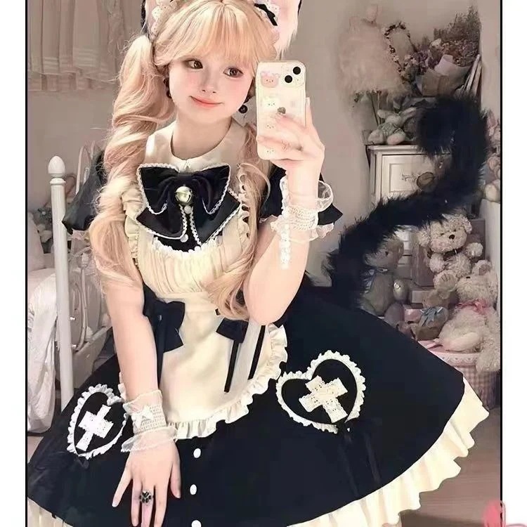 ハロウィン コスプレ コスプレ ハロウィ ハロウィン衣装 ハロウィン コスプレ大人 甘くて素敵なロリータロリータ柔らかい女の子ウエストドレスエプロンエレガントメイドコスチュームコススカー