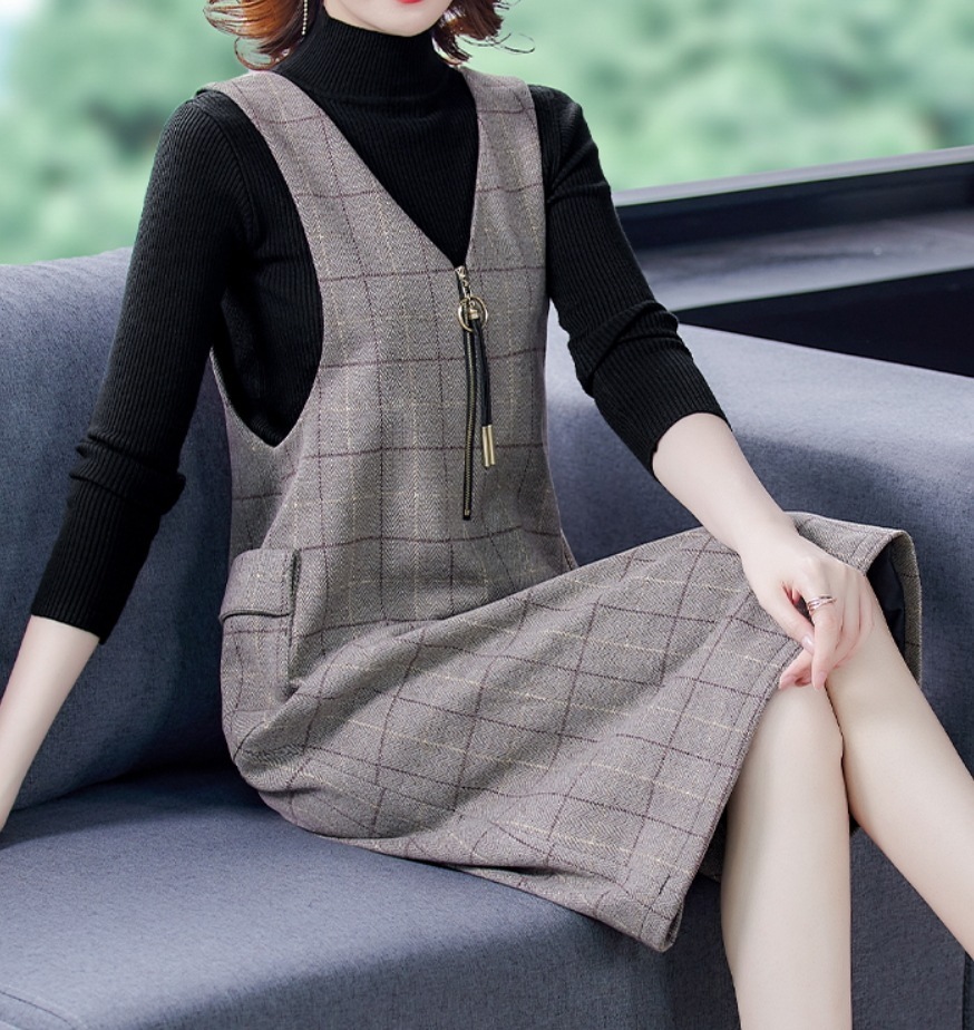 ワンピース デート モテアイテム ミディアム丈 チェック柄 千鳥格子 可愛い きれいめ 上品 おしゃれ かっこいい 可愛い ラブリー キュート ガーリー クール モード系 セクシー エレガント