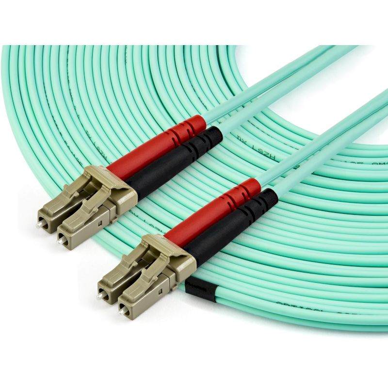 StarTech.com 光 ファイバー ケーブル LC-LC 長さ 15m OM4 マルチモード 50 125 ミクロン 2芯 100Gbps ネットワーク 通信 新品 : 450FBLCLC15