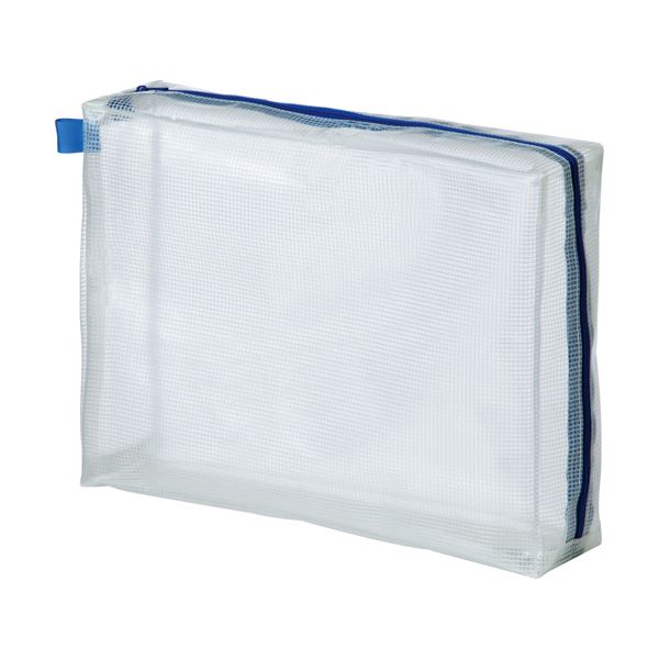 (まとめ) マグエックス メッシュケース デカマチ A4 青 MMCL-A4-D 1枚 (×10セット)