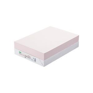 （まとめ）TANOSEE αエコカラーペーパーII B4 ライトピンク 1冊（500枚） [x5]