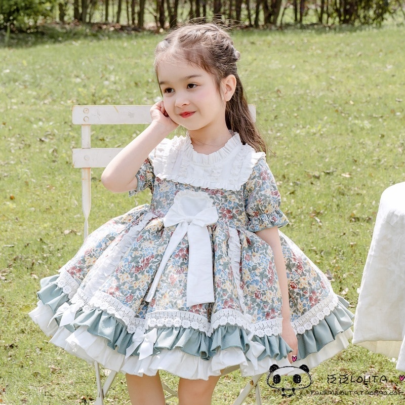 ロリータドレス プリンセスドレス 半袖ロリータドレス 重工業子供服