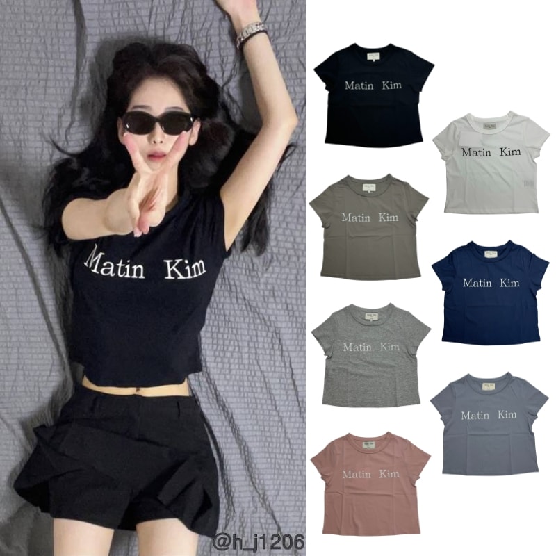 [正規品保証] (ギフトバッグ付き) matin logo crop top 半袖Tシャツ 上着