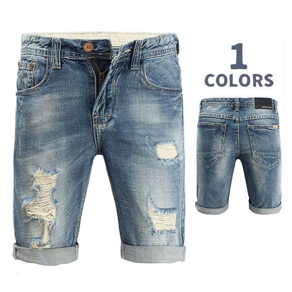 【限定即完売】デニムパンツ ハーフパンツ ジーパン デニム メンズ 短パン ショートパンツ ダメージ 五分丈 ユーズド加工 ストレッチ ジーンズ スリム おしゃれ