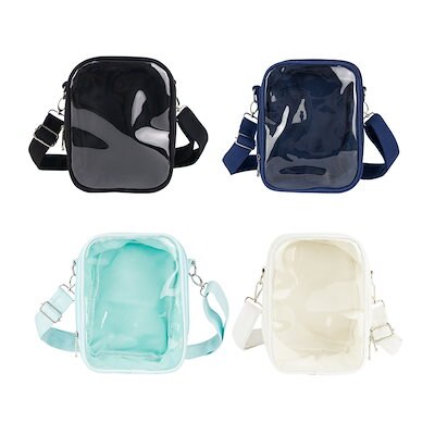 痛バッグ ショルダーバッグクリアバッグ 透明 ビニール 透明ポケット ビニール キャンバス地