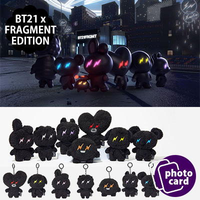 BT21 X FRAGMENT Black Edition/Plush keyring/Medium size Plush doll