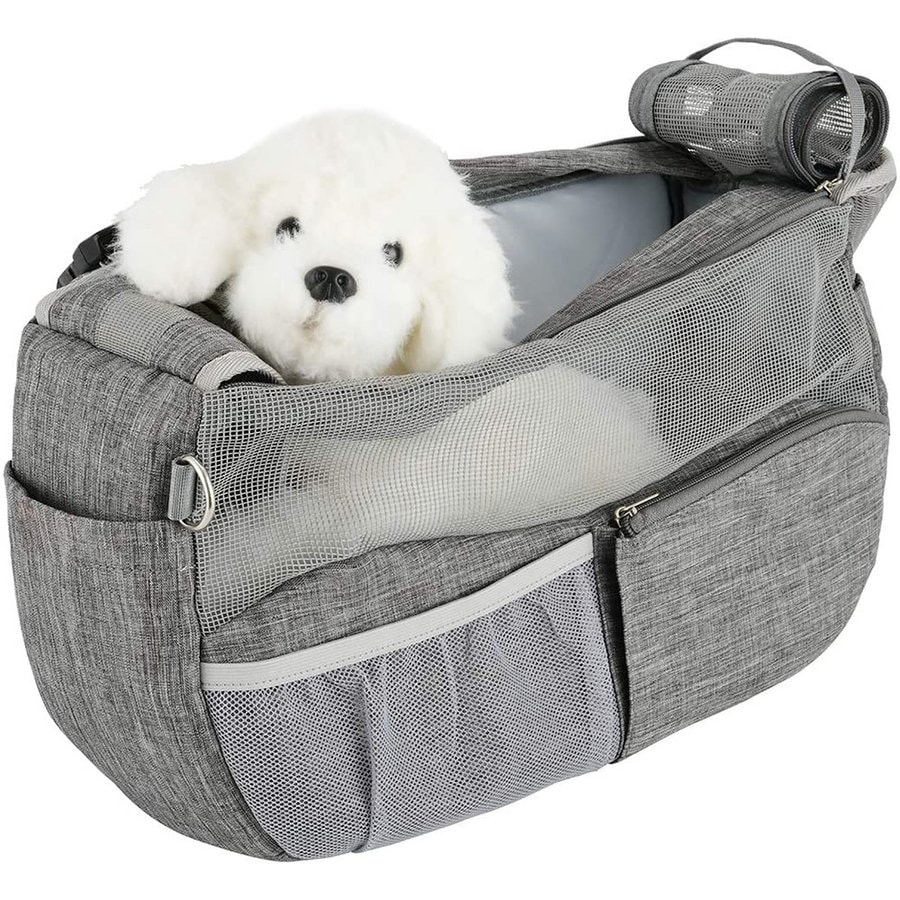 通気性 ペット スリングバッグ 犬用 スリング バッグ 底が厚くなる 飛び出し防止用ストラップ付