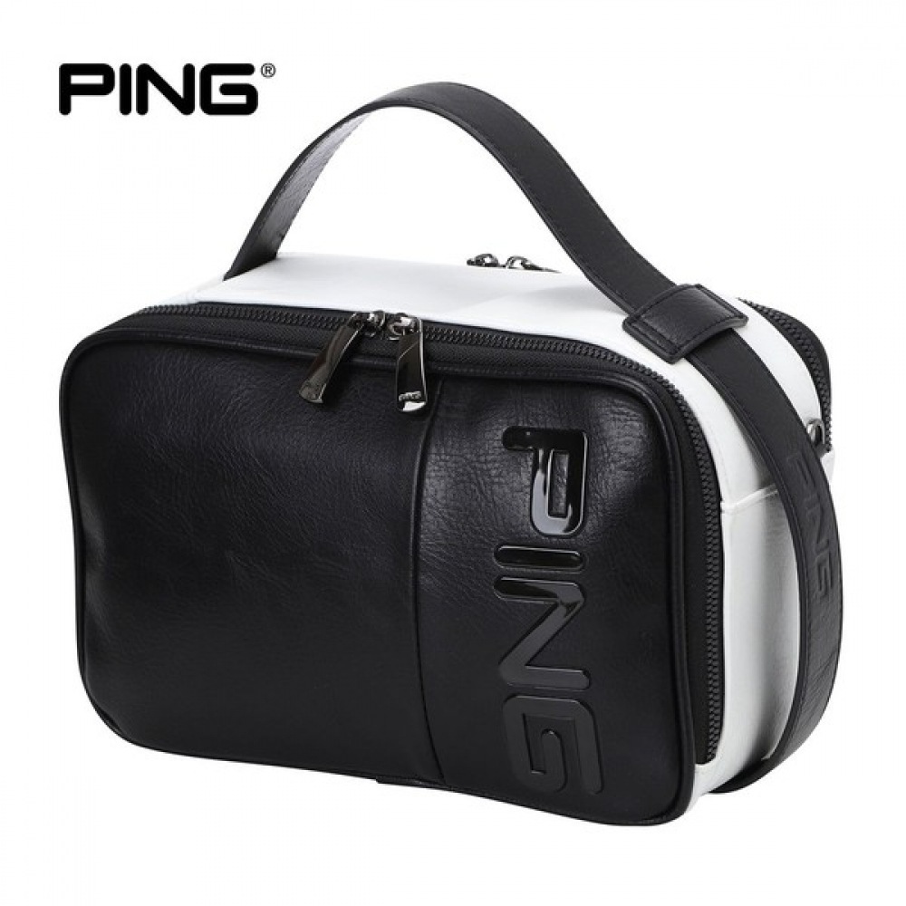 [Ping] メンズ切開カラーツーファスナーポーチバッグ