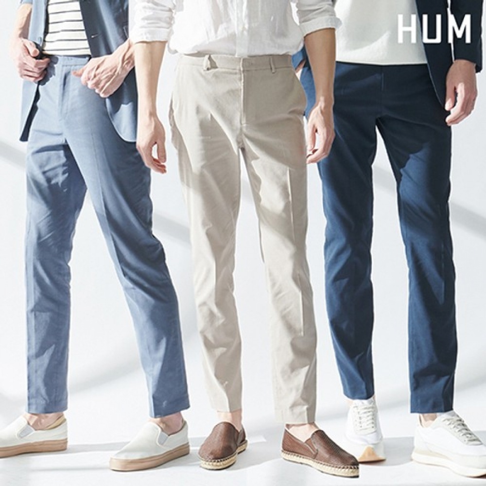 (HUM) メンズスパンサイドバンディングペンシルフィットパンツ (FHPECPP101P)