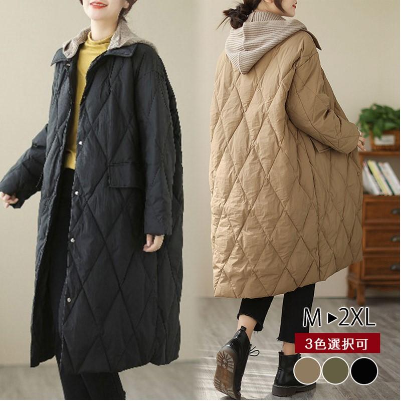 人気商品超目玉 中綿コート 中綿ジャケット レディース フード付き　ロング丈　 ダウンコート アウター 秋冬 ブルゾン カジュアル