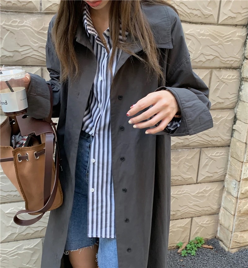 薄手 ロングコート アウター コート ロング ロング丈 袖あり 長袖 ドロップショルダー 襟付き スリット サイドスリット 前開き かわいい 大人可愛い シンプル カジュアル 大人 おしゃれ お洒落