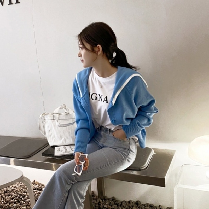 トップス カーディガン 袖あり 長袖 襟付き 前開き 伸縮性 ニット かわいい 大人可愛い きれいめ シンプル カジュアル 大人 おしゃれ レトロ 大人女子