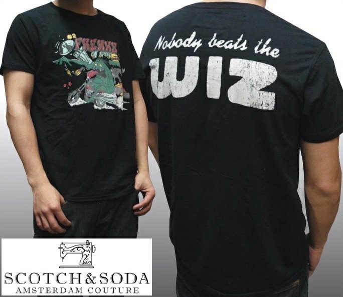 スコッチ&ソーダ メンズ Tシャツ FREAKS ブラック シャツ SCOTCH&SODA safari サファリ LEON レオン オーシャンズ 雑誌 掲載 スコッチアンドソーダ インポート ファッ