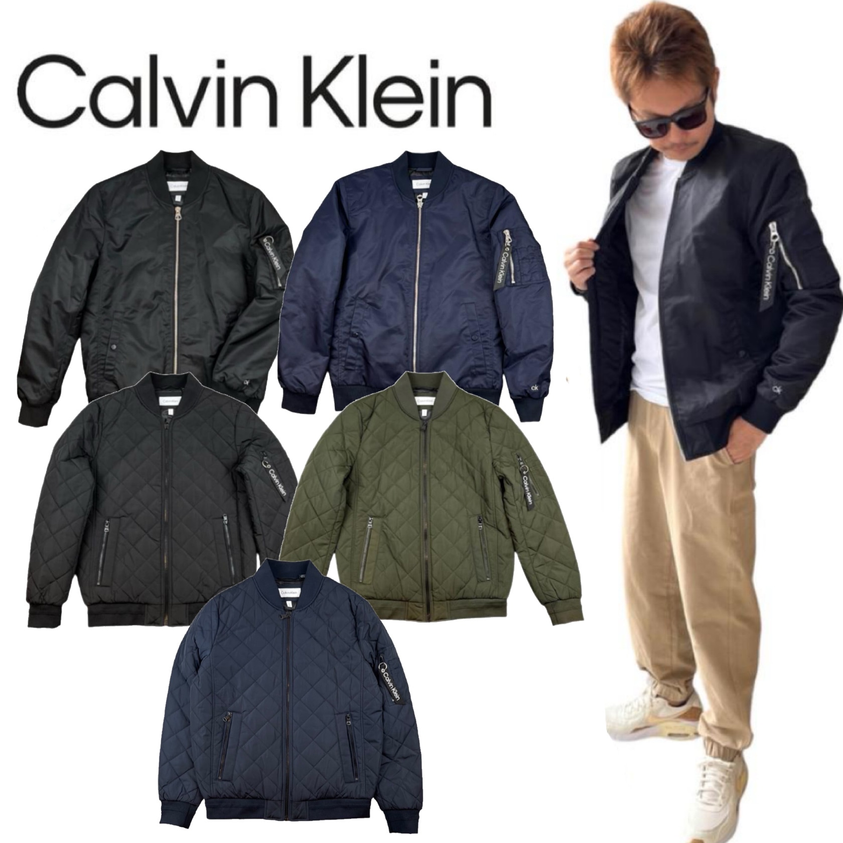 カルバンクライン CALVIN KLEIN ブルゾン ジャケット フライトジャケット CM154122/CM008986 メンズ アウター ボンバー 中綿 キルティング加工