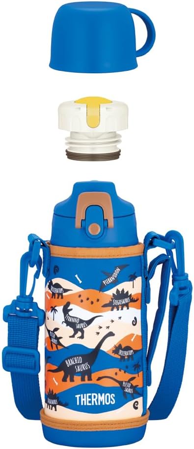 サーモス 水筒 真空断熱2ウェイボトル 0.6L/0.63L ブルーブラウン 直飲み コップ付き 子供用 通園通学 FJJ-602WF BLBW