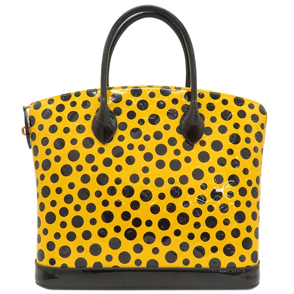 ルイヴィトン LOUIS VUITTON ハンドバッグ ロックイット MM モノグラムヴェルニ ドットインフィニティ ジョーヌ ゴールド金具 黄色 ドット 水玉 草間彌生 M91398 FL1102