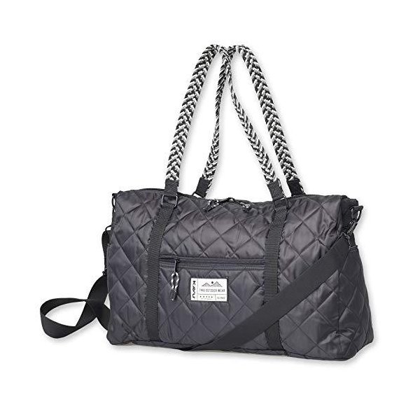KAVU Puffenduffle Diamond Quilted Cross Body Tote Duffle - Black 並行輸入品