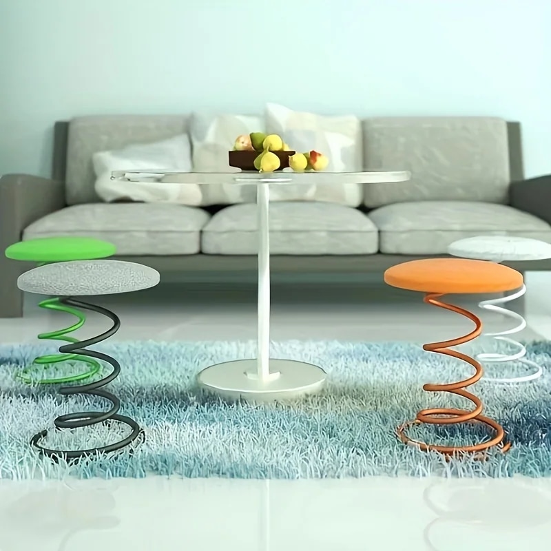 チェア 椅子 スプリングチェア スツール シンプル モダン ホワイト オレンジ グリーン グレー リビング ダイニング くるくる デザイン