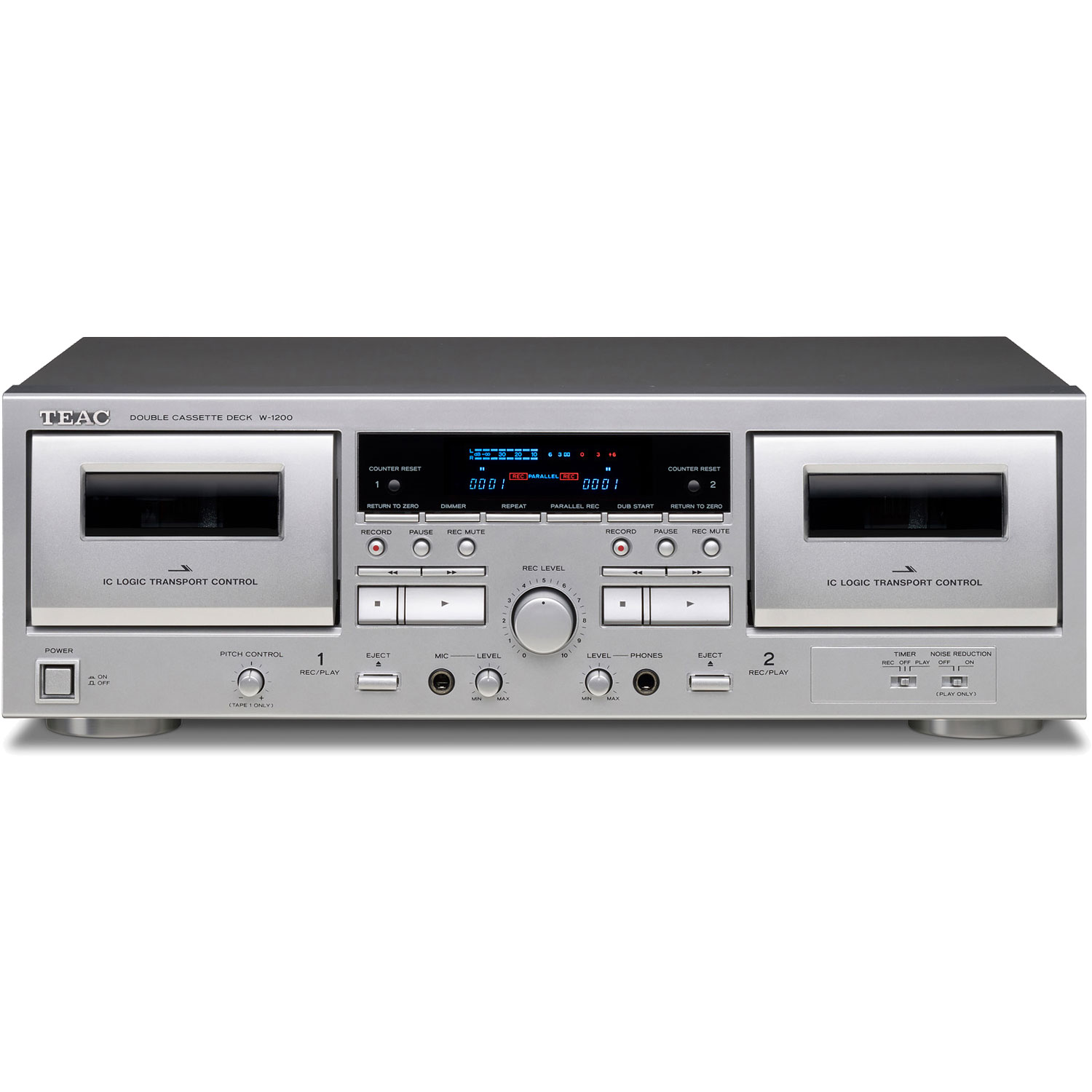 ティアック W-1200 ダブルカセットデッキ（シルバー） W1200