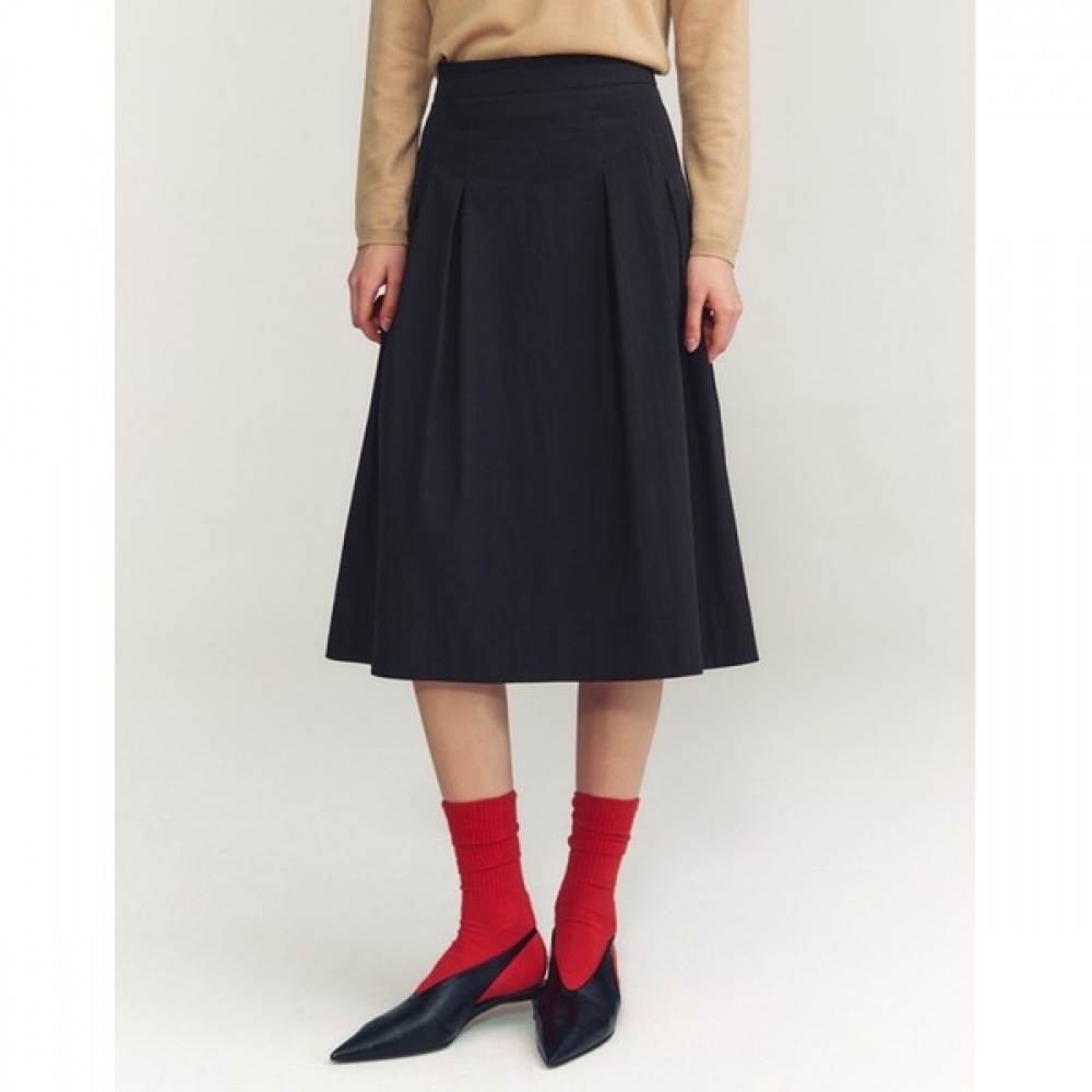 (ヘッジズレディース) 24FW コットンブレンドフレアスカートダークグレー HSSK4C703G3