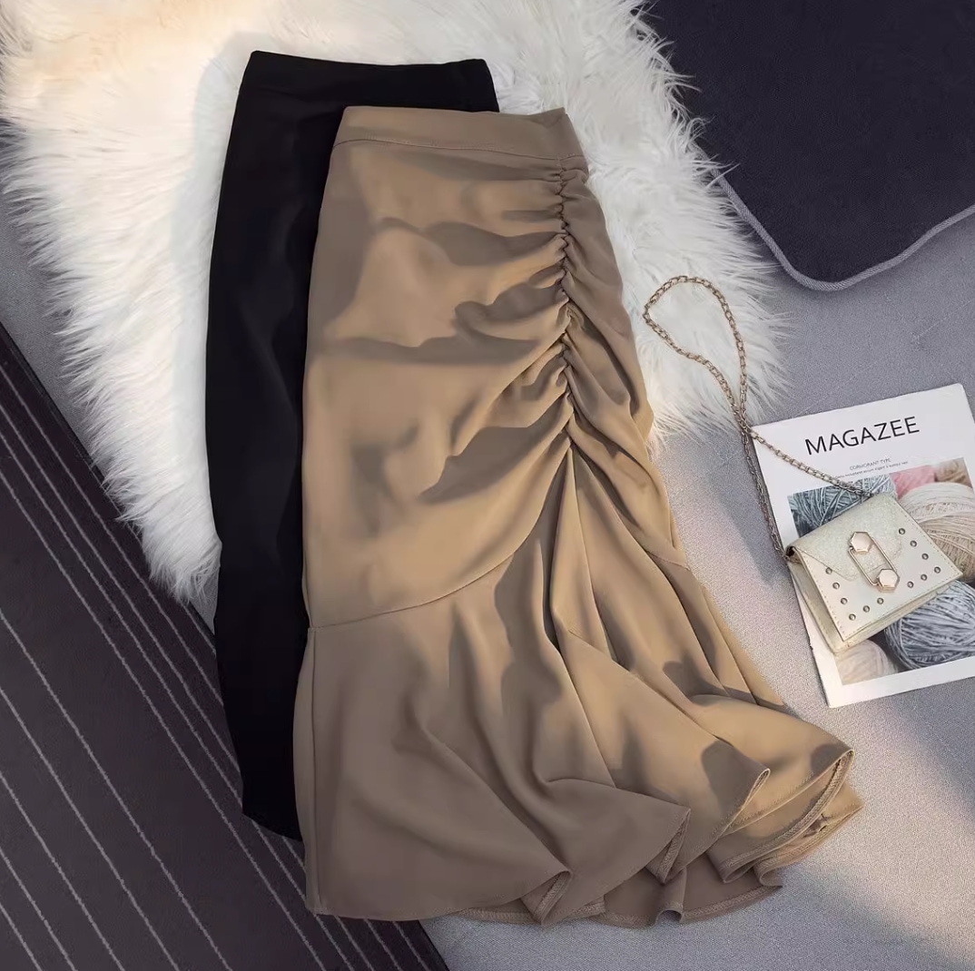 レディース スカート タイトスカート フレアスカート マーメイドスカート 膝丈 膝下 セミフレア Aライン マーメイド アシンメトリー 切り替え フェミニン 薄手 かわいい 大人可愛い シンプル