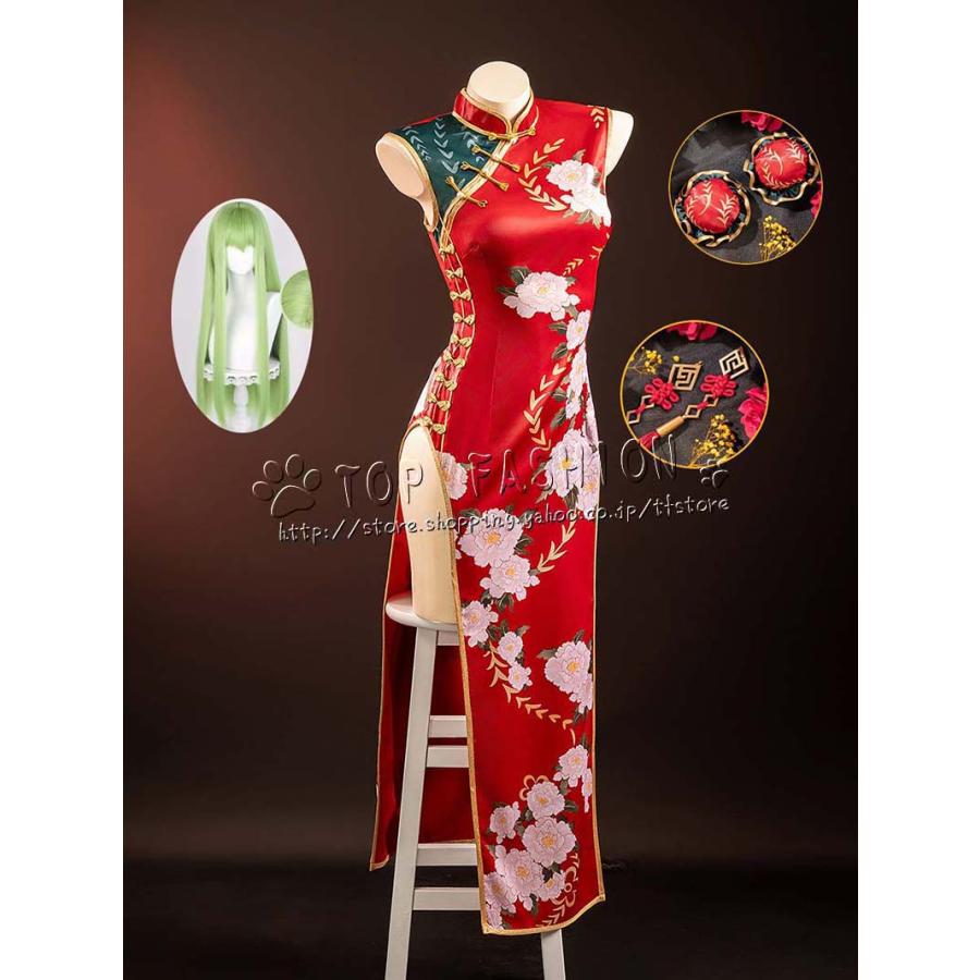 2157コードギアス 反逆のルルーシュ CODE GEASS C.C. シー ツー 国 チャイナドレス コスプレ衣装 演出服 クリスマス ハロウィン 文化祭