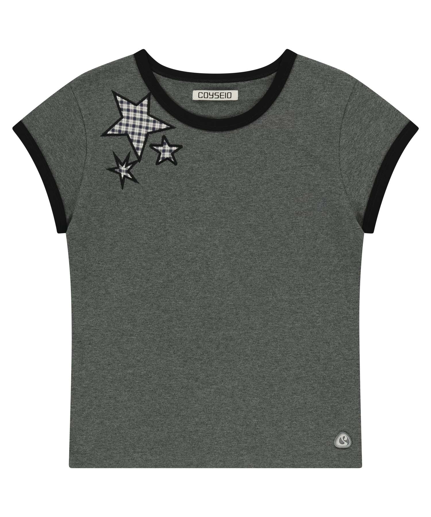 【COYSEIO】 TRIPLE STAR RINGER TEE : DARK GREY