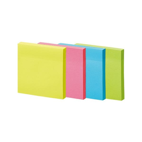 （まとめ） TANOSEE 強粘着ふせん7575mm ビビッドカラー4色 1パック（10冊） 5セット