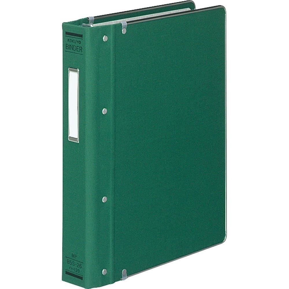 （まとめ買い）バインダーMP 布貼 B5 縦 フチ金付 26穴 200枚収容 緑 ハ-120G [x3]