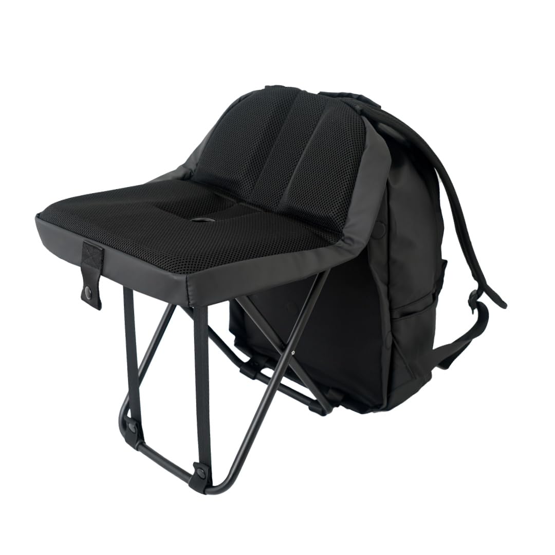 [THANKO] 椅子付き リュック 容量20L バックパック どこでも座れる「BACK PACK CHAIR」 ISBKPKHBK