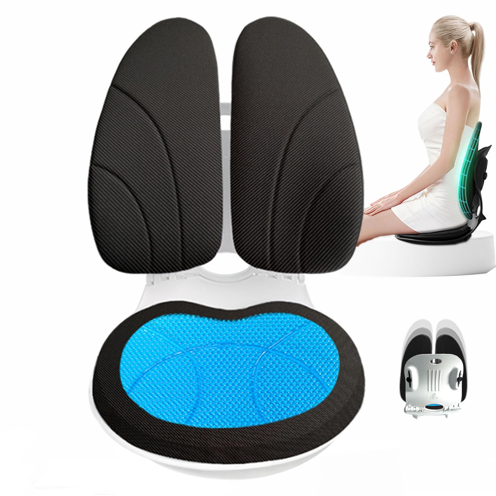 姿勢矯正 椅子 FoKon 姿勢サポートチェア 【骨盤から腰をサポート】 骨盤サポートチェア 疲れない椅子 腰当て 姿勢補正 グッズ 軽量 持ち運び簡単 椅子や床に置いて座るだけ 82298