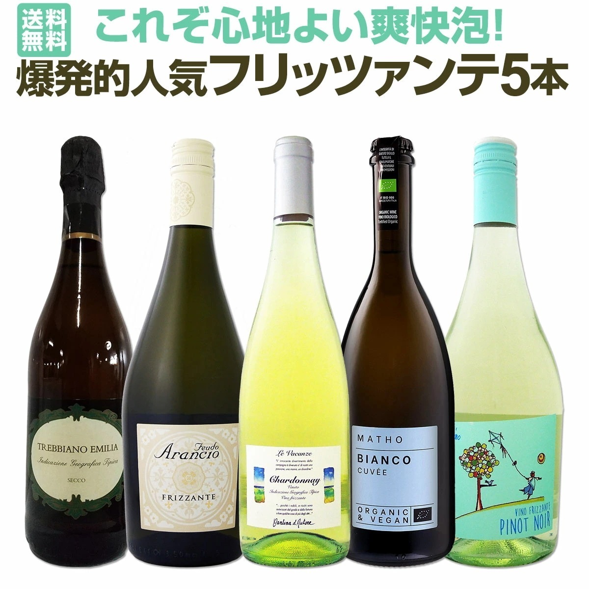 【送料無料】これぞ心地よい爽快泡！爆発的人気フリッツァンテ5本セット！【クール便希望の場合は330円をお選びください】