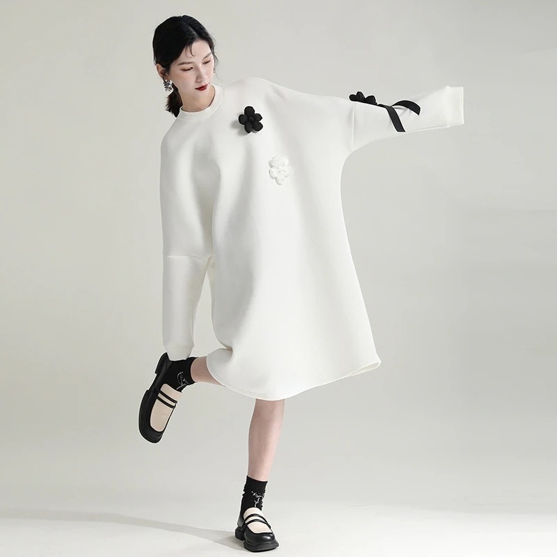 【J.Fashion】 秋 ワンピース 体型カバー シンプル ミルク レディース おしゃれ 関連商品は店で購入可能 メガ割