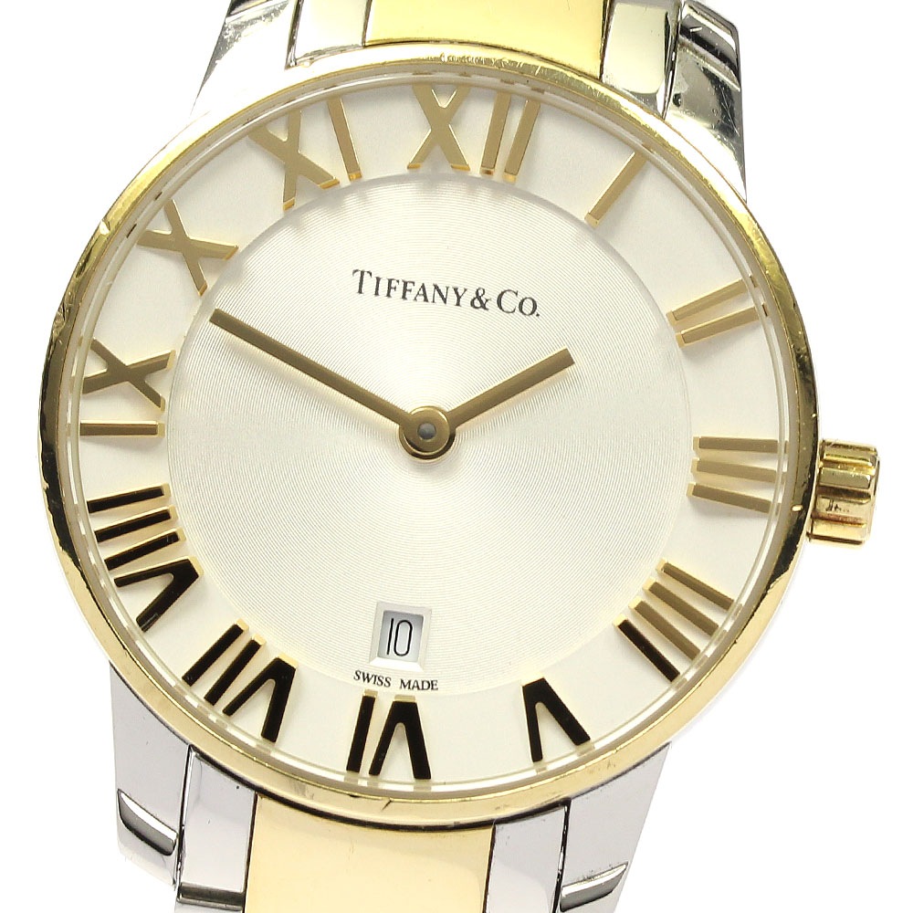 ティファニー TIFFANY&Co. 34876118 アトラスドーム デイト YGコンビ クォーツ レディース 保証書付き_803994【中古】 74,635円