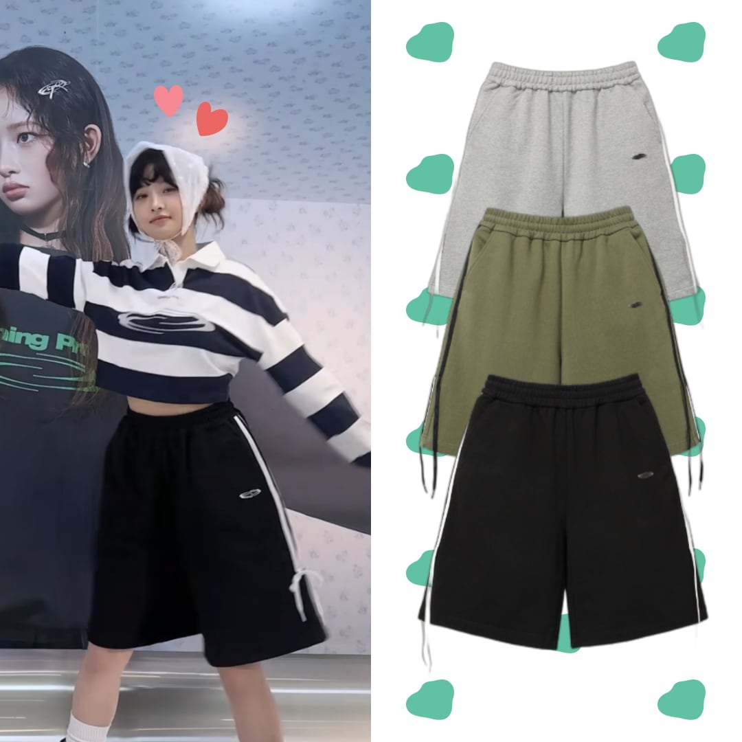 [IVEレイ着用] W Ribbon Tape Bermuda Shorts バミューダ·パンツ 3Color