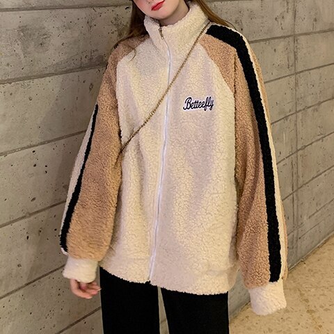 2色 アウター ブルゾン シャンパー レディース 秋冬 春 かわいい きれいめ 個性的 暖かい もこもこアウター ボア ジャケット レギュラー丈 長袖 萌袖 ハイネック タートルネック スタンドカラー