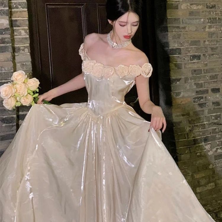 プリンセススカートワンショルダードレススカート女性18歳の大人の宴会 5,569円