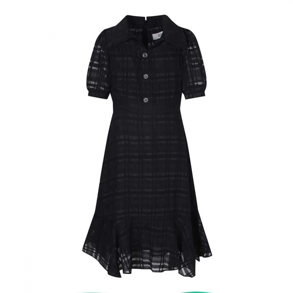 [ベスティベリ] チェックフリルオーガンザドレス（BGOAE2527）