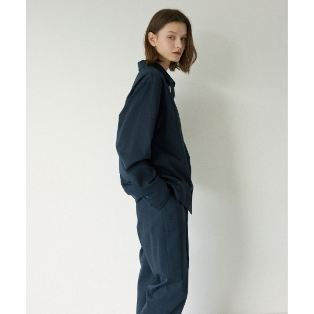 ラティジェント LM テンセルワイドスラックス (ネイビー)