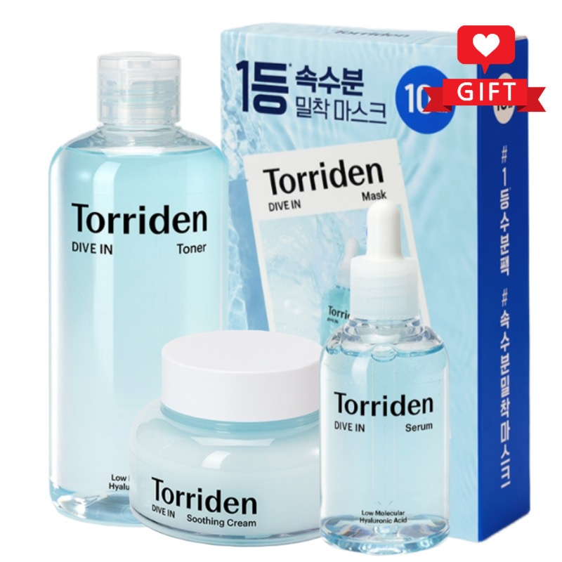 ダイブイン低分子ヒアルロン酸4種セット(トナー300ml+セラム50ml+スージングクリーム80ml+マスク10枚)韓国スキンケアセット / 保湿ケア / 敏感肌おすすめ 10,106円